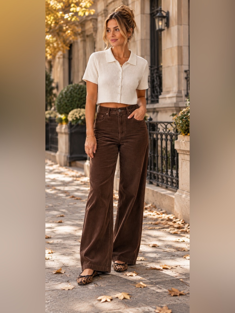 PrettyLittleThing Cream Cropped Knit Polo Cardigan